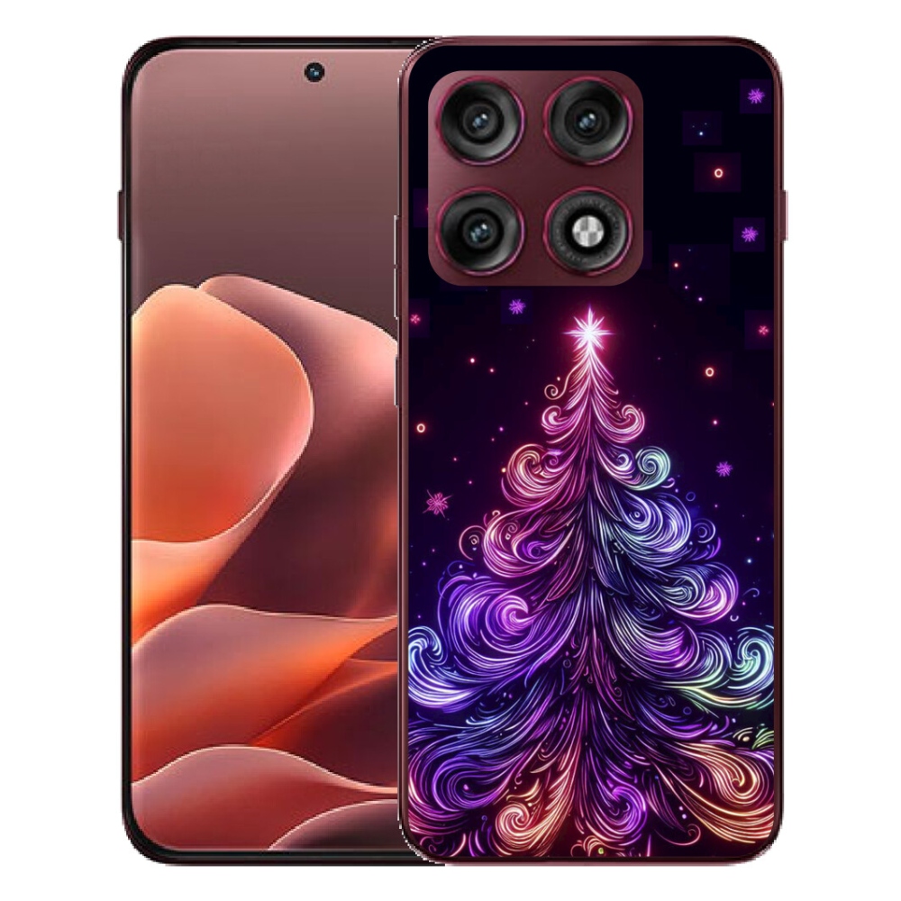 Gélový kryt mmCase na Motorola Edge 70 Pro - neónový vianočný stromček 1