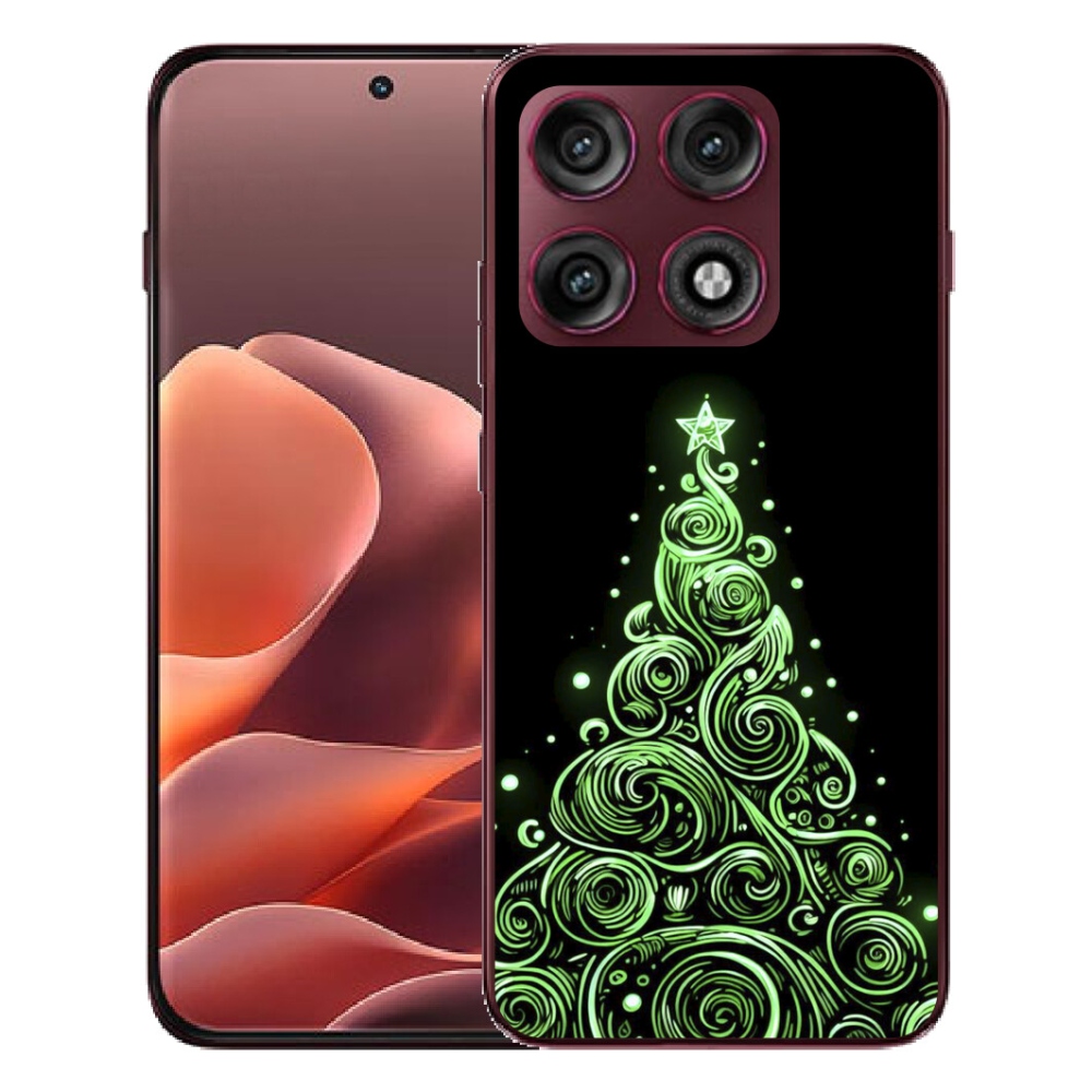 Gélový kryt mmCase na Motorola Edge 70 Pro - neónový vianočný stromček 3