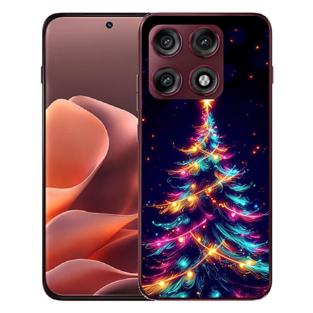 Gélový kryt mmCase na Motorola Edge 70 Pro - neónový vianočný stromček