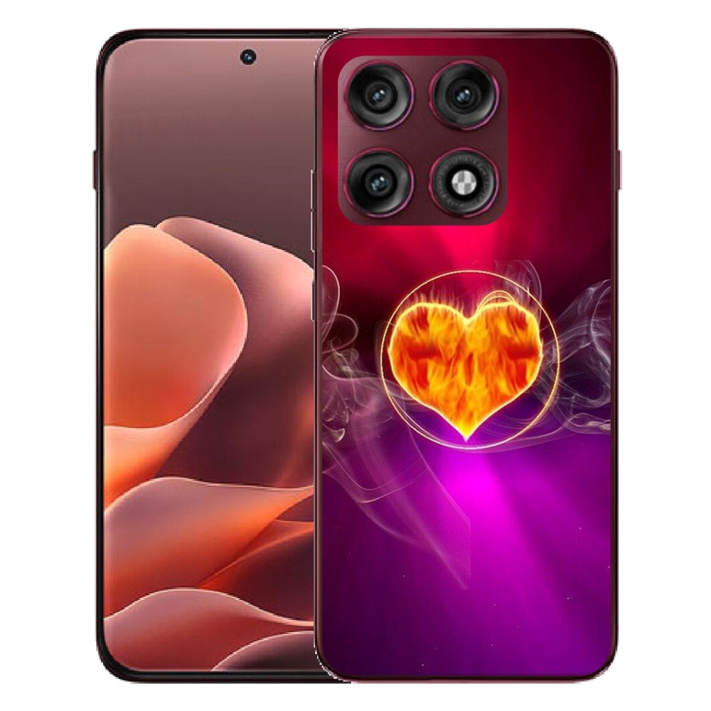 Gélový kryt mmCase na Motorola Edge 70 Pro - ohnivé srdce