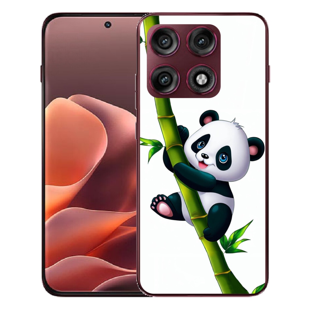 Gélový kryt mmCase na Motorola Edge 70 Pro - panda na bambuse