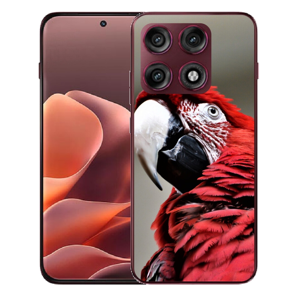 Gélový kryt mmCase na Motorola Edge 70 Pro - papagáj ara červený