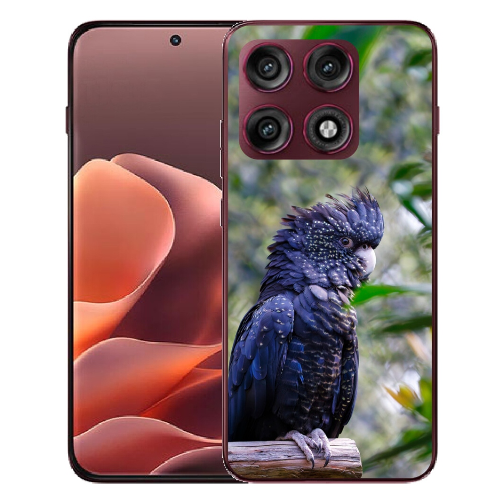 Gélový kryt mmCase na Motorola Edge 70 Pro - papagáj kakadu čierny