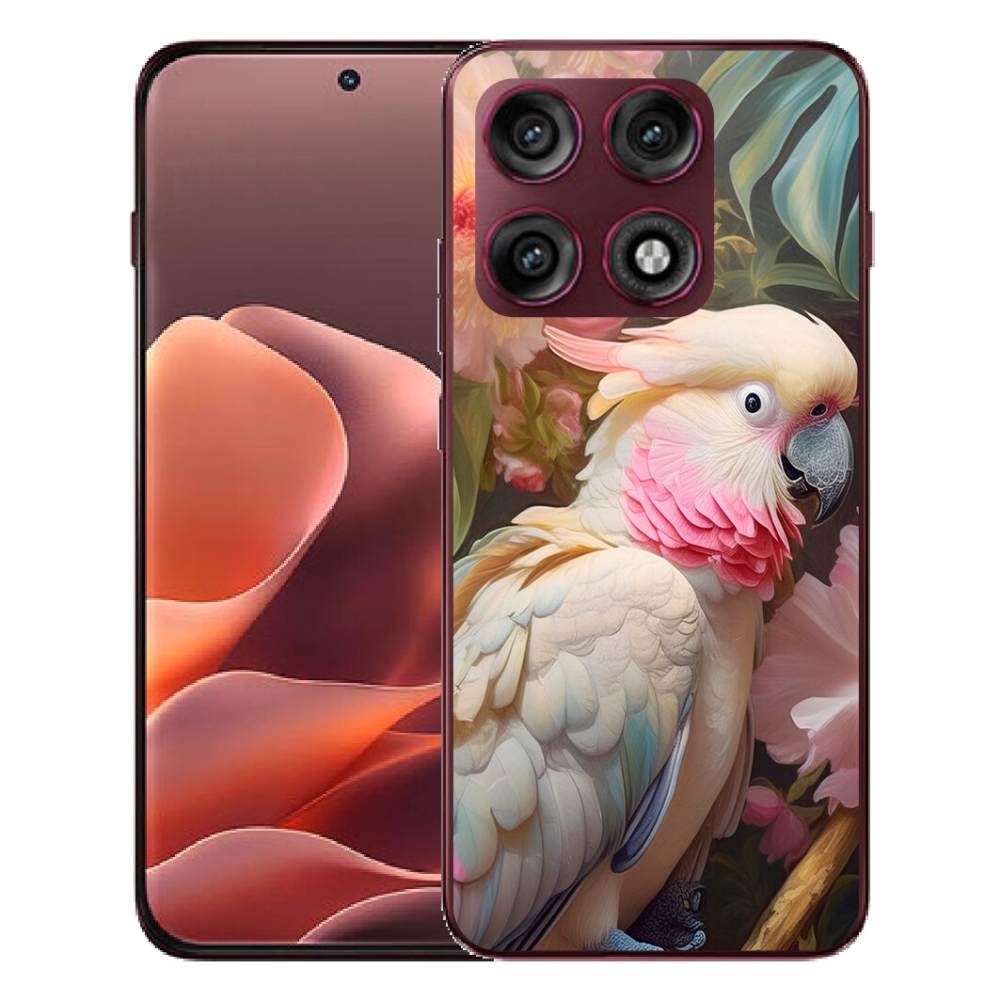 Gélový kryt mmCase na Motorola Edge 70 Pro - papagáj kakadu ružový 2