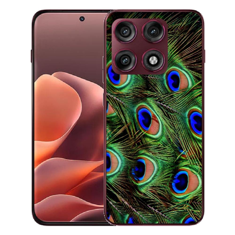Gélový kryt mmCase na Motorola Edge 70 Pro - pávie perie