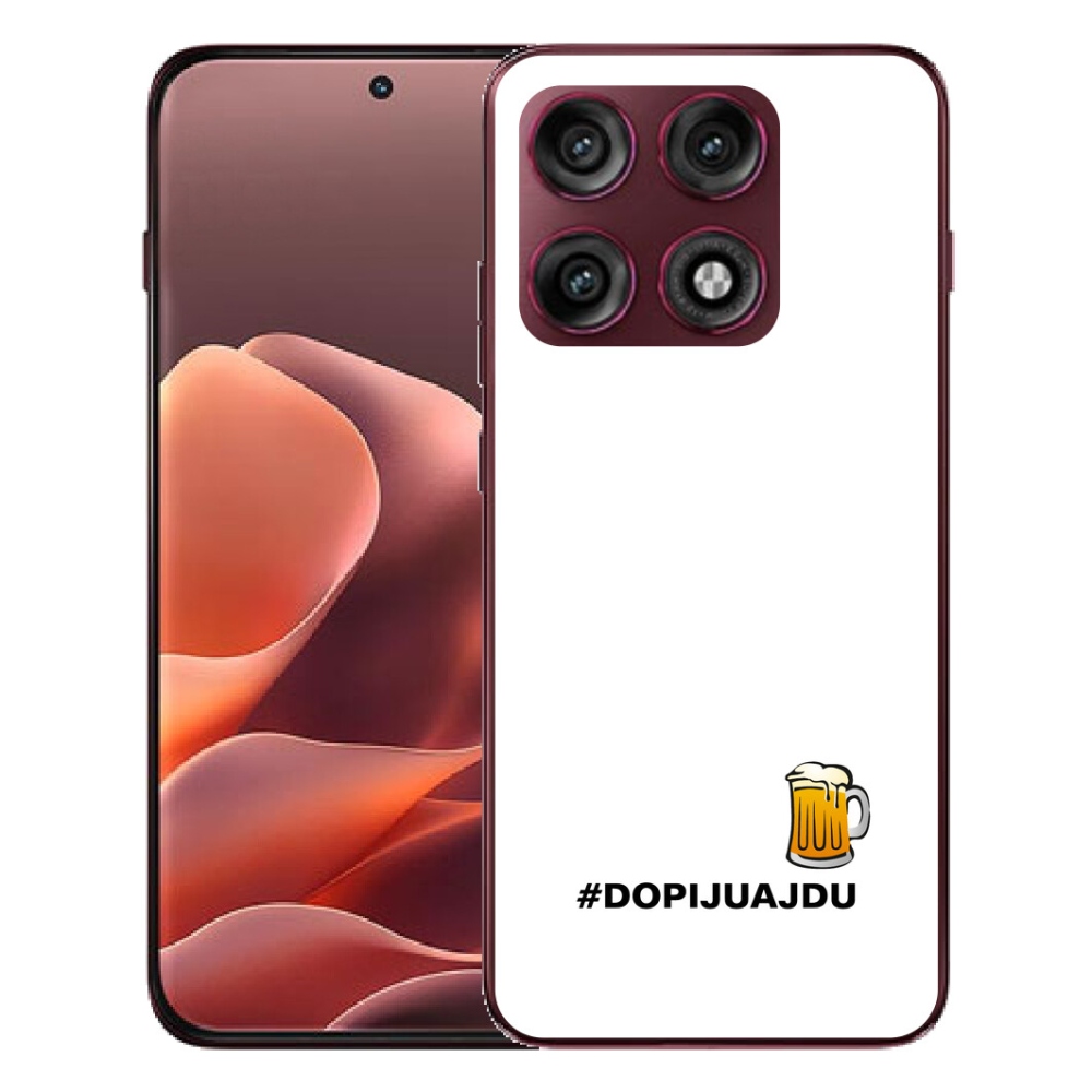 Gélový kryt mmCase na Motorola Edge 70 Pro - pivný motív 1 biele pozadie
