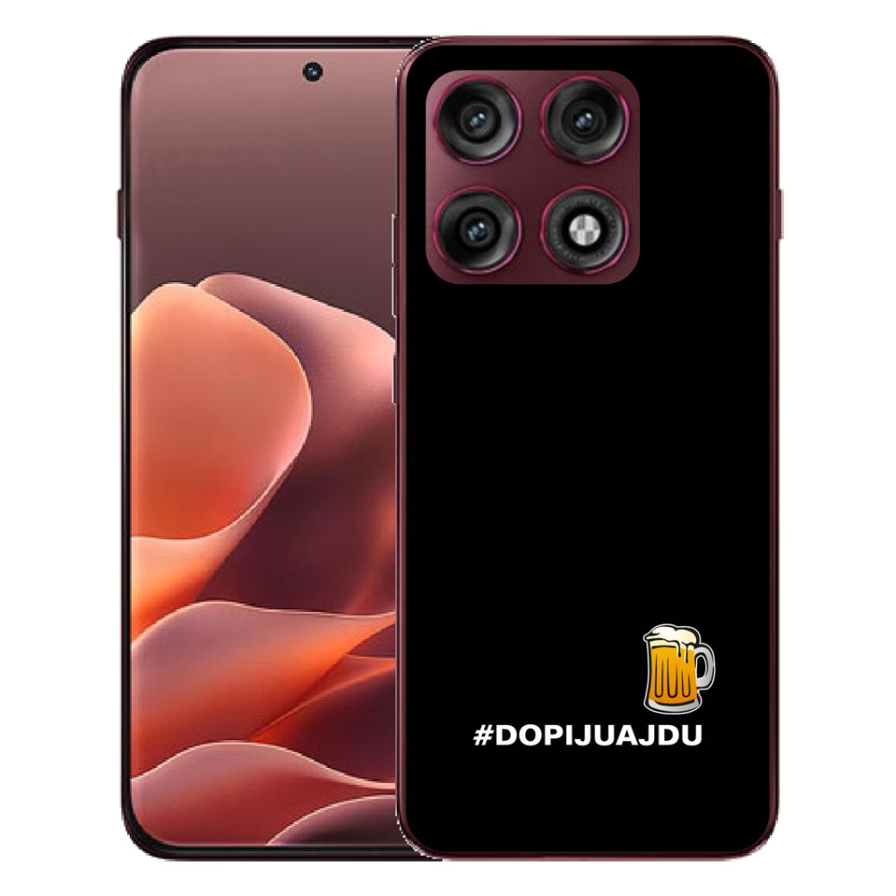 Gélový kryt mmCase na Motorola Edge 70 Pro - pivný motív 1 čierne pozadie