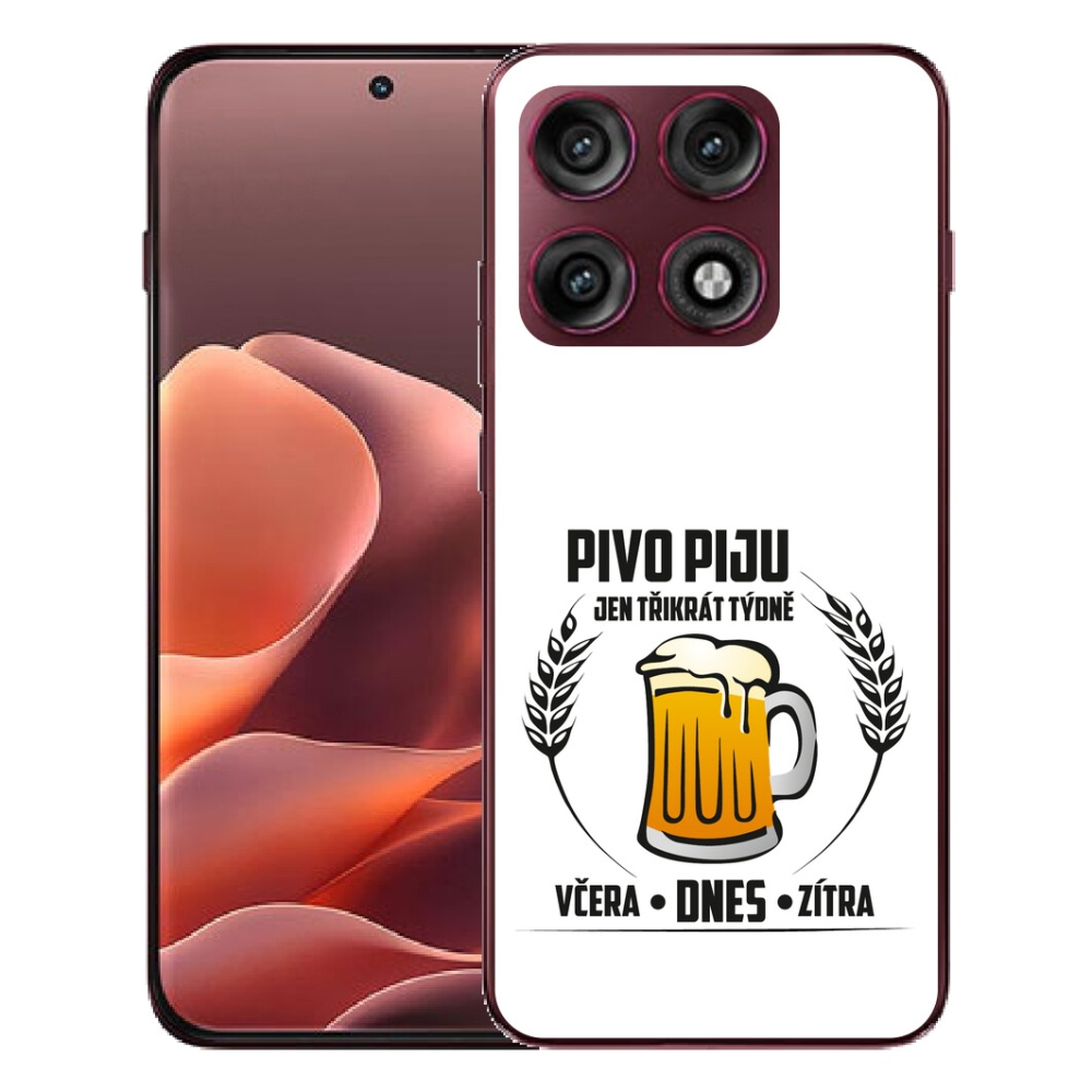Gélový kryt mmCase na Motorola Edge 70 Pro - pivný motív biele pozadie