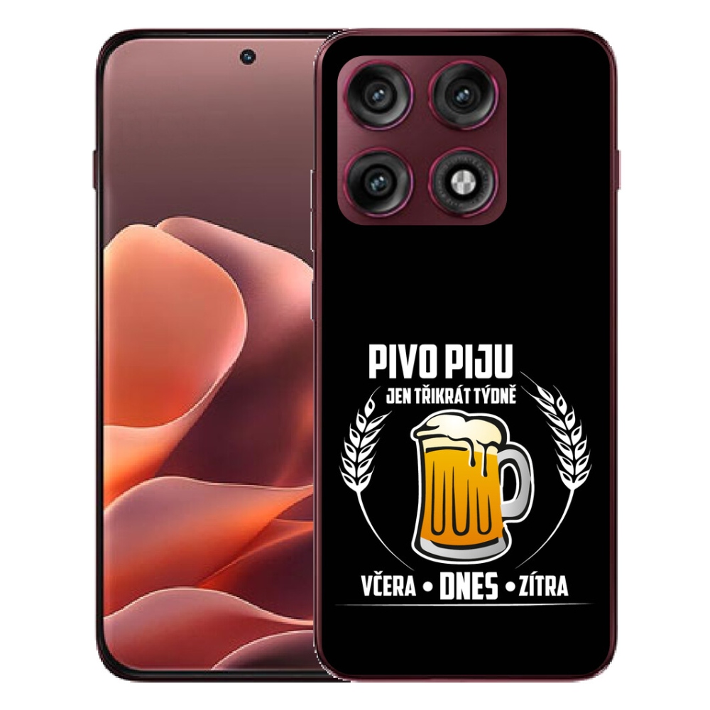 Gélový kryt mmCase na Motorola Edge 70 Pro - pivný motív čierne pozadie