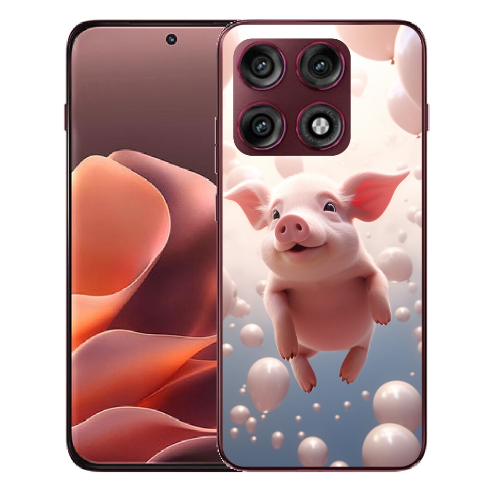 Gélový kryt mmCase na Motorola Edge 70 Pro - prasiatko s balónikmi