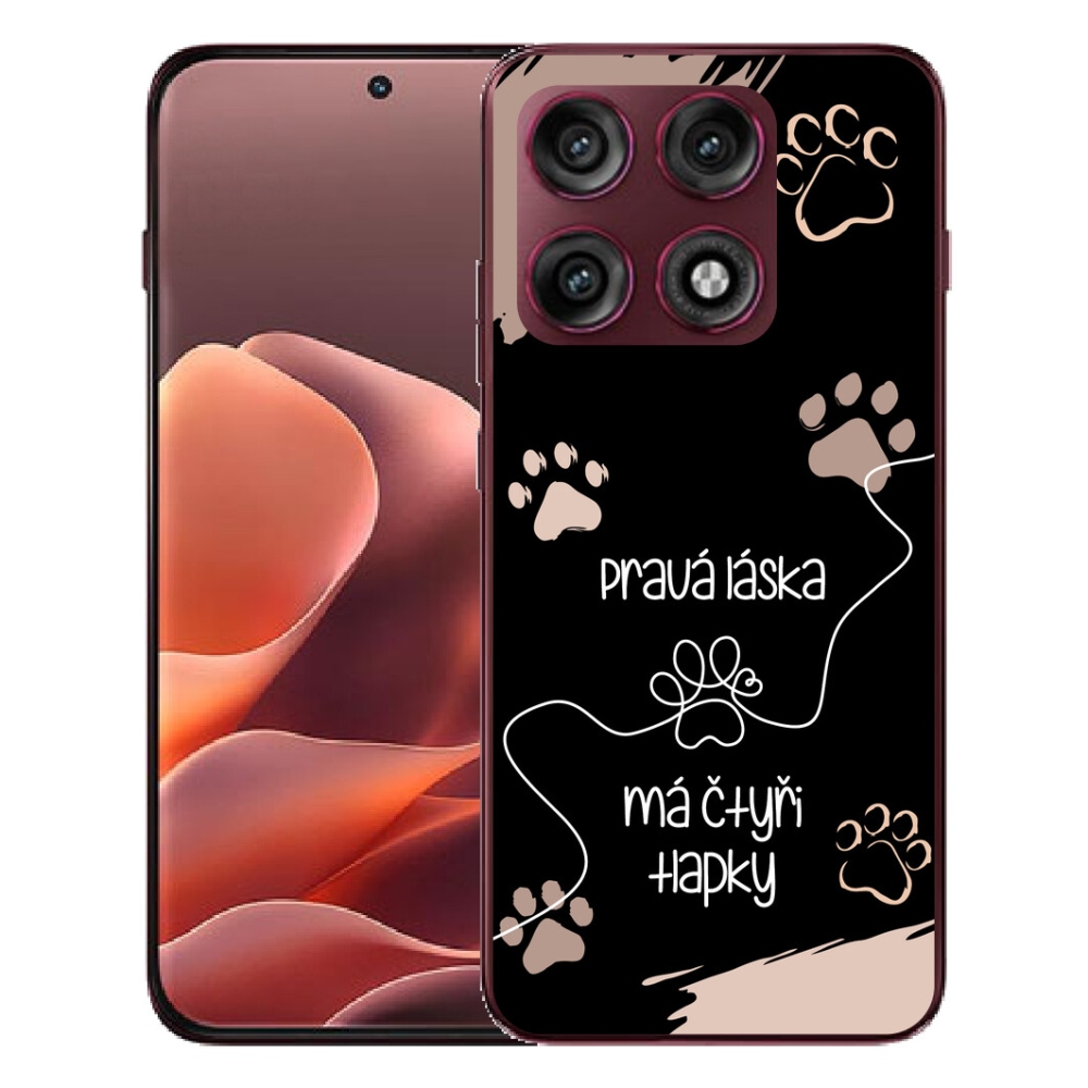 Gélový kryt mmCase na Motorola Edge 70 Pro - psí motív 1 čierne pozadie