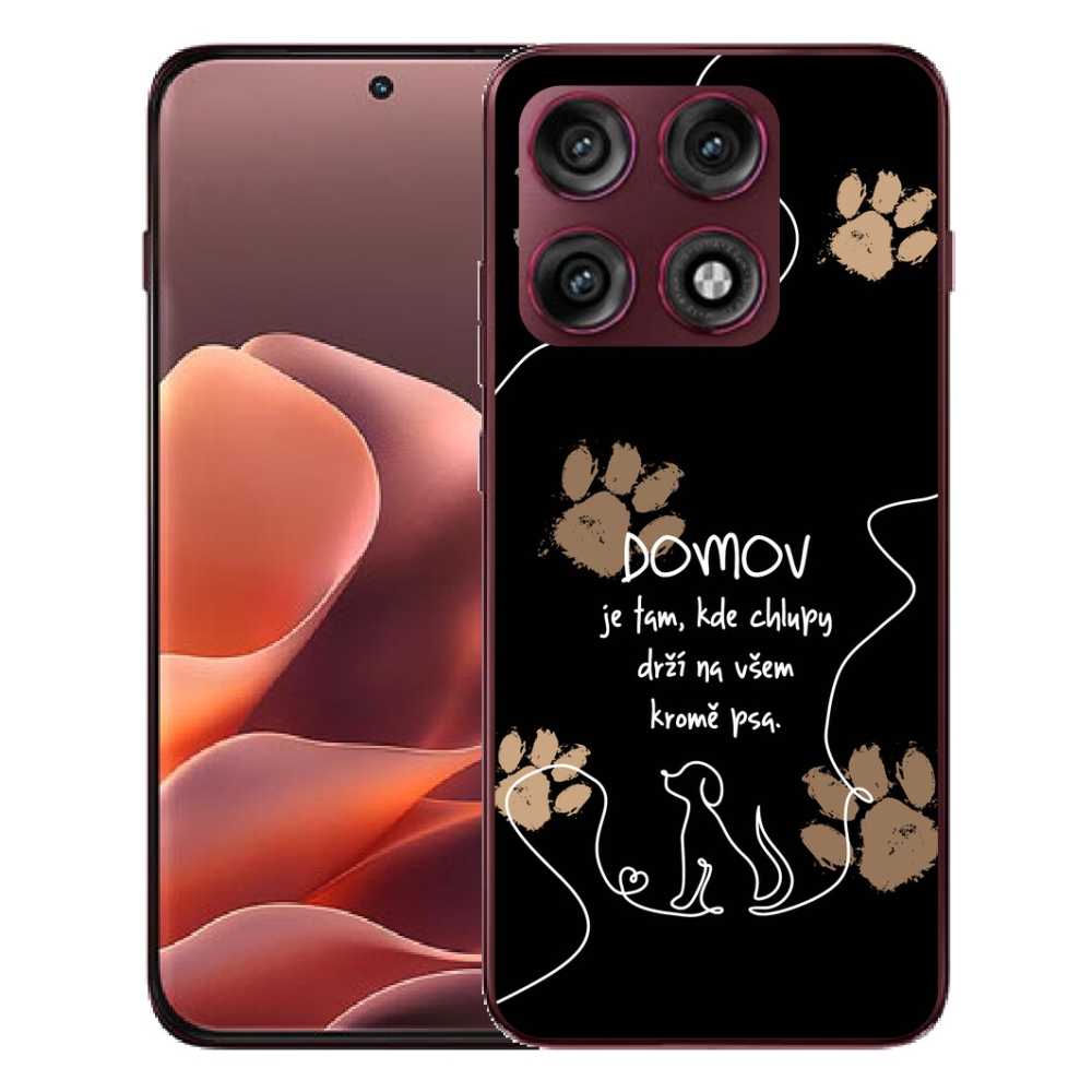 Gélový kryt mmCase na Motorola Edge 70 Pro - psí motív čierne pozadie