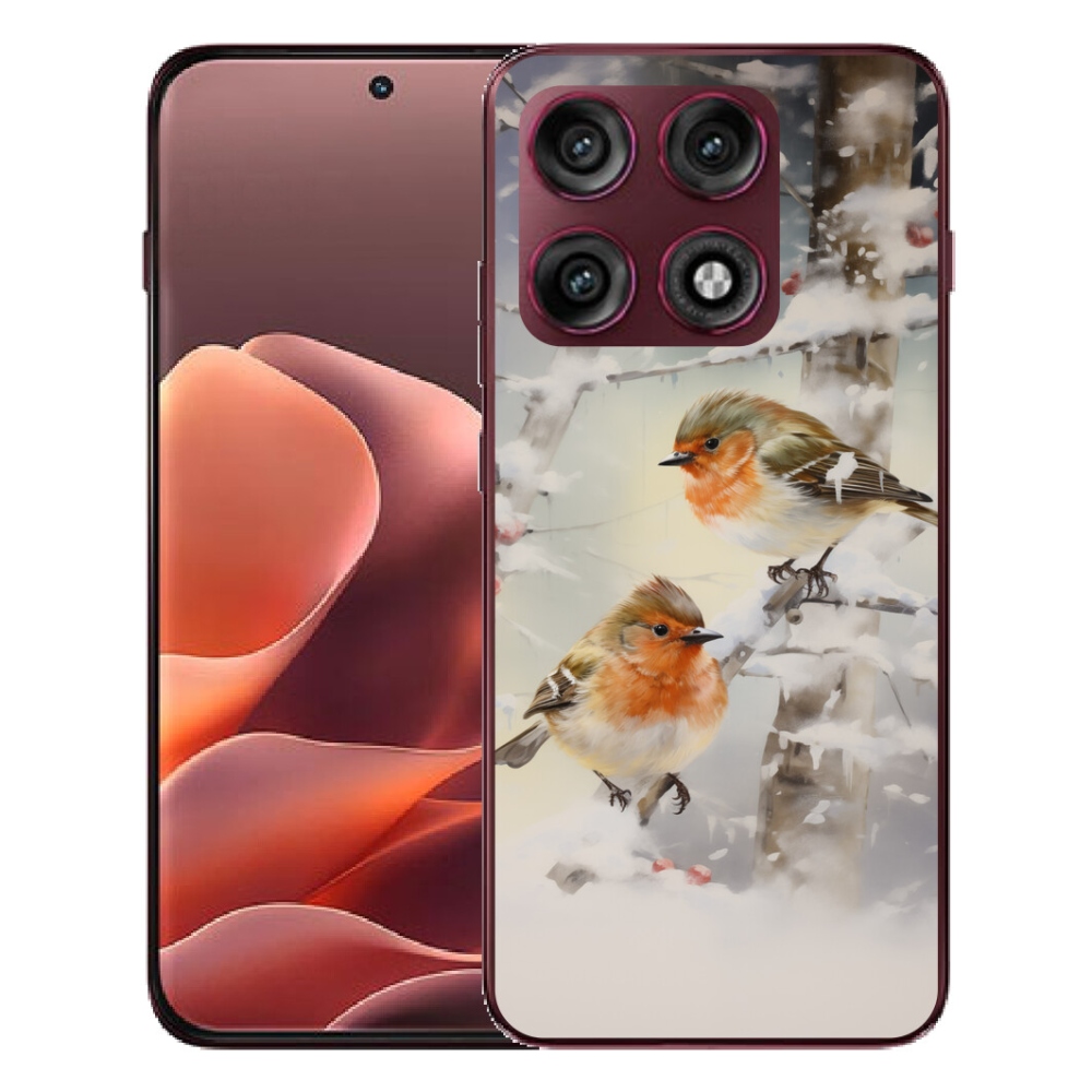 Gélový kryt mmCase na Motorola Edge 70 Pro - vtáčiky v zime