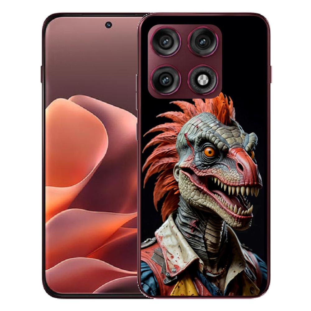 Gélový kryt mmCase na Motorola Edge 70 Pro - punk dinosaurus