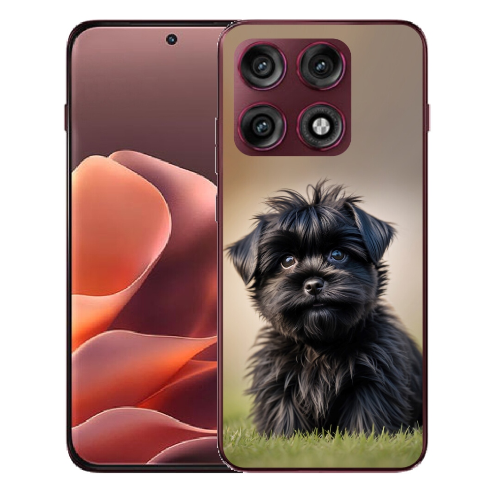 Gélový kryt mmCase na Motorola Edge 70 Pro - roztomilý čierny psík