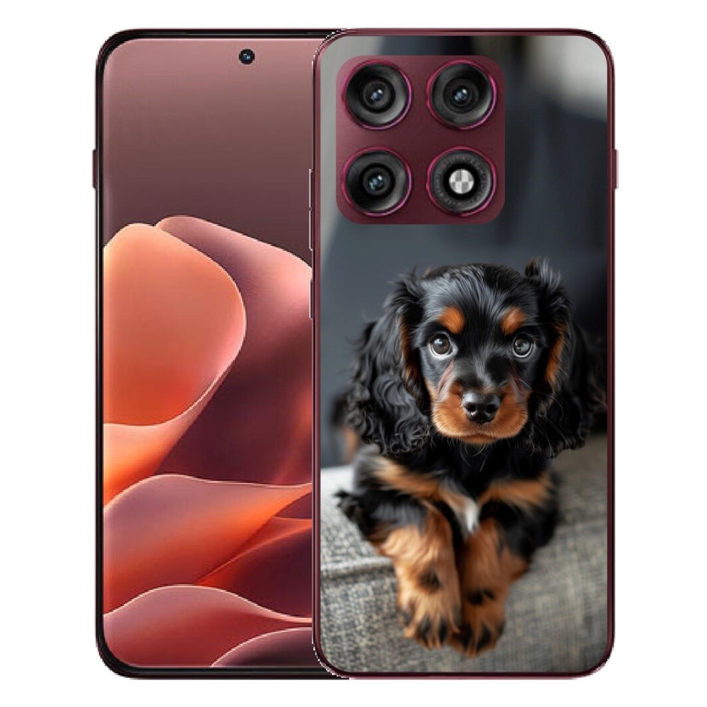 Gélový kryt mmCase na Motorola Edge 70 Pro - roztomilý dlhosrstý jazvečík