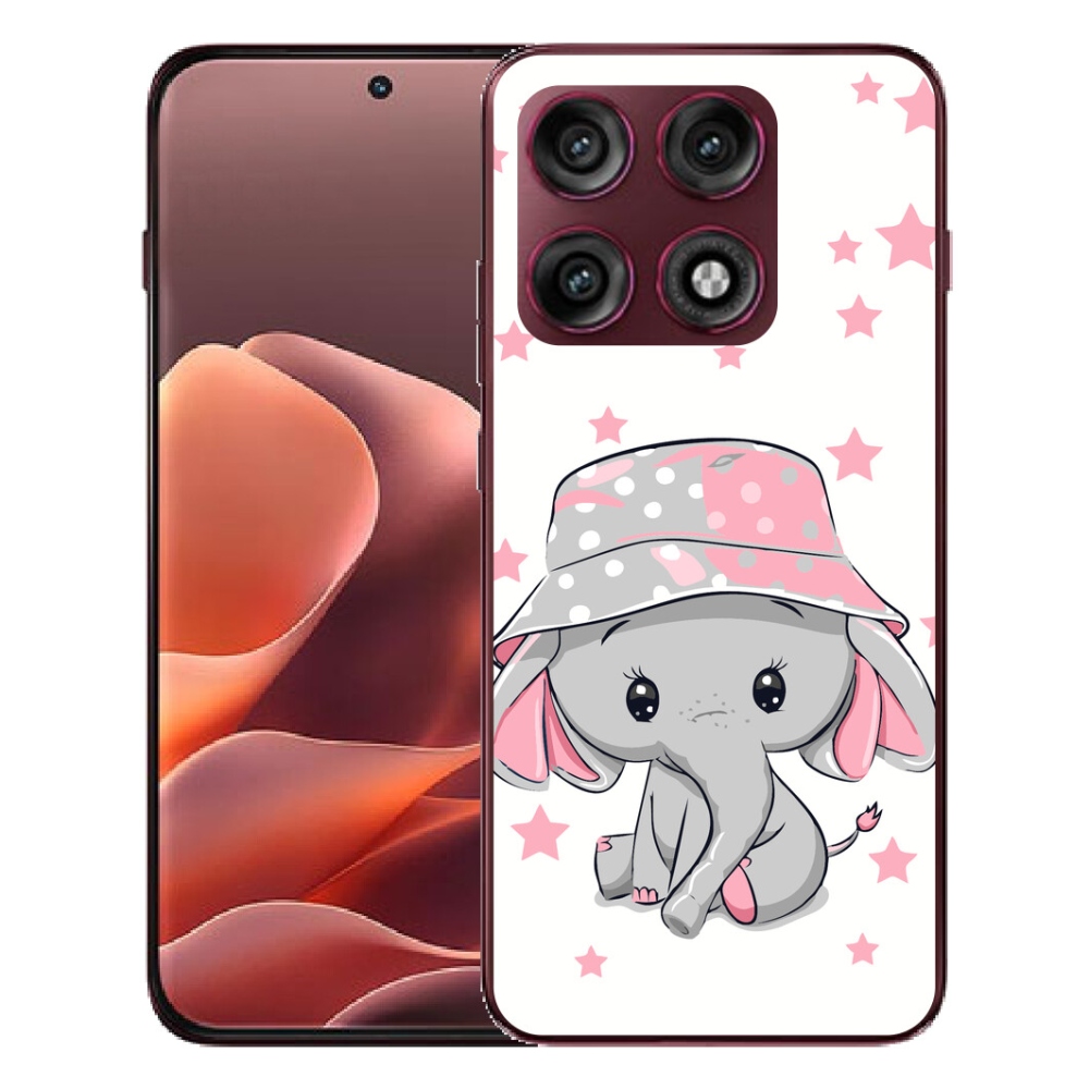 Gélový kryt mmCase na Motorola Edge 70 Pro - ružový slon