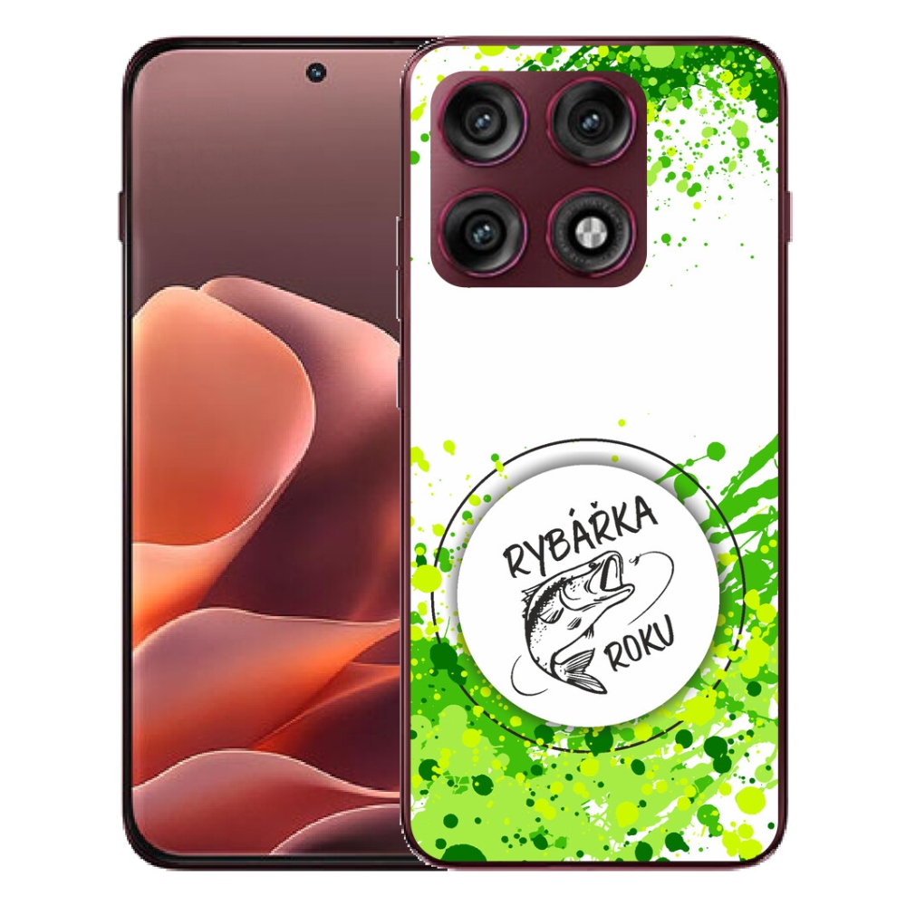 Gélový kryt mmCase na Motorola Edge 70 Pro - rybárka roku biele pozadie