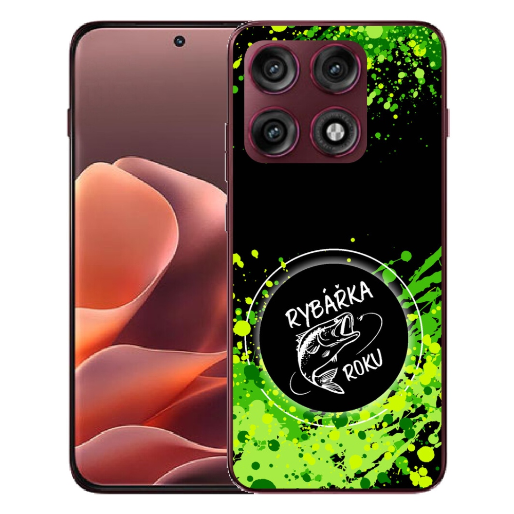 Gélový kryt mmCase na Motorola Edge 70 Pro - rybárka roku čierne pozadie