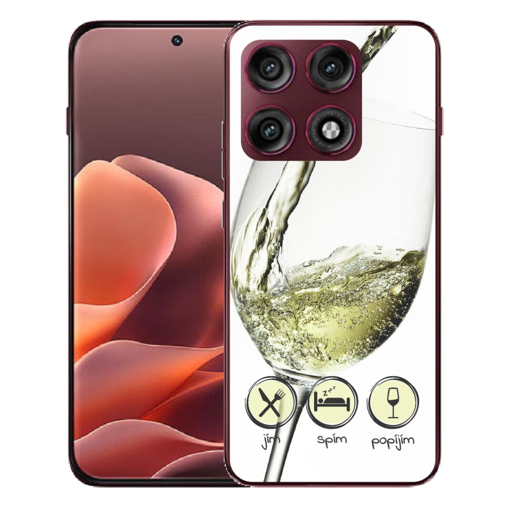 Gélový kryt mmCase na Motorola Edge 70 Pro - pohár vína bielej