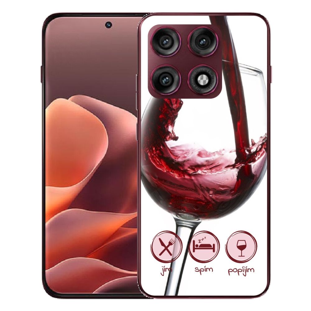 Gélový kryt mmCase na Motorola Edge 70 Pro - pohár vína červené