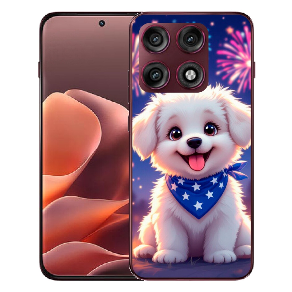 Gélový kryt mmCase na Motorola Edge 70 Pro - slávnostné šteňa