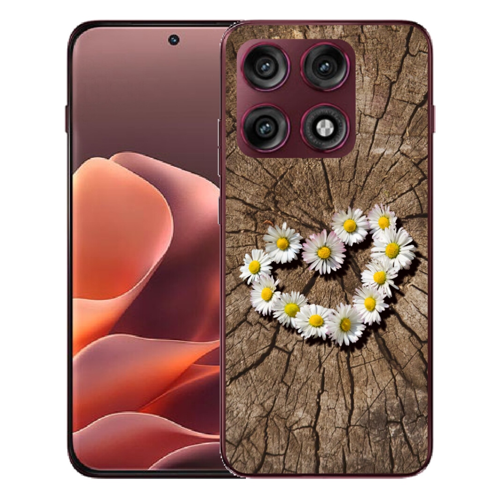 Gélový kryt mmCase na Motorola Edge 70 Pro - srdce z margaréty