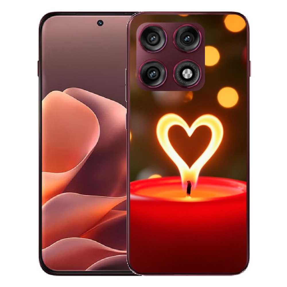 Gélový kryt mmCase na Motorola Edge 70 Pro - srdce z plameňa