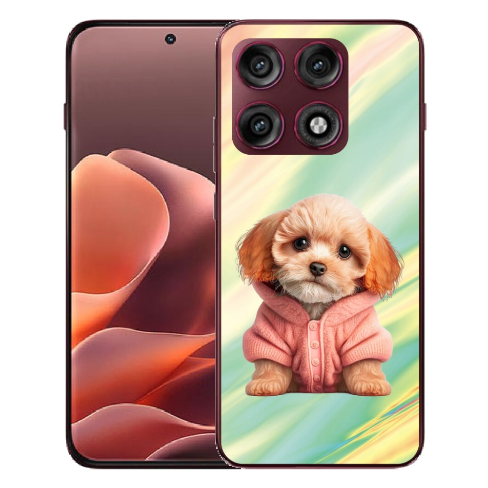 Gélový kryt mmCase na Motorola Edge 70 Pro - šteňa vo svetri