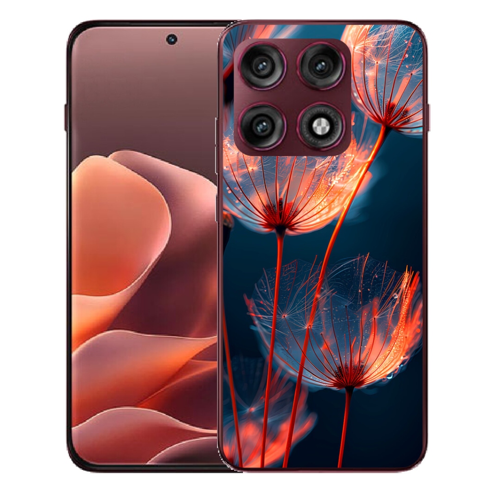Gélový kryt mmCase na Motorola Edge 70 Pro - svetielkujúce páperie