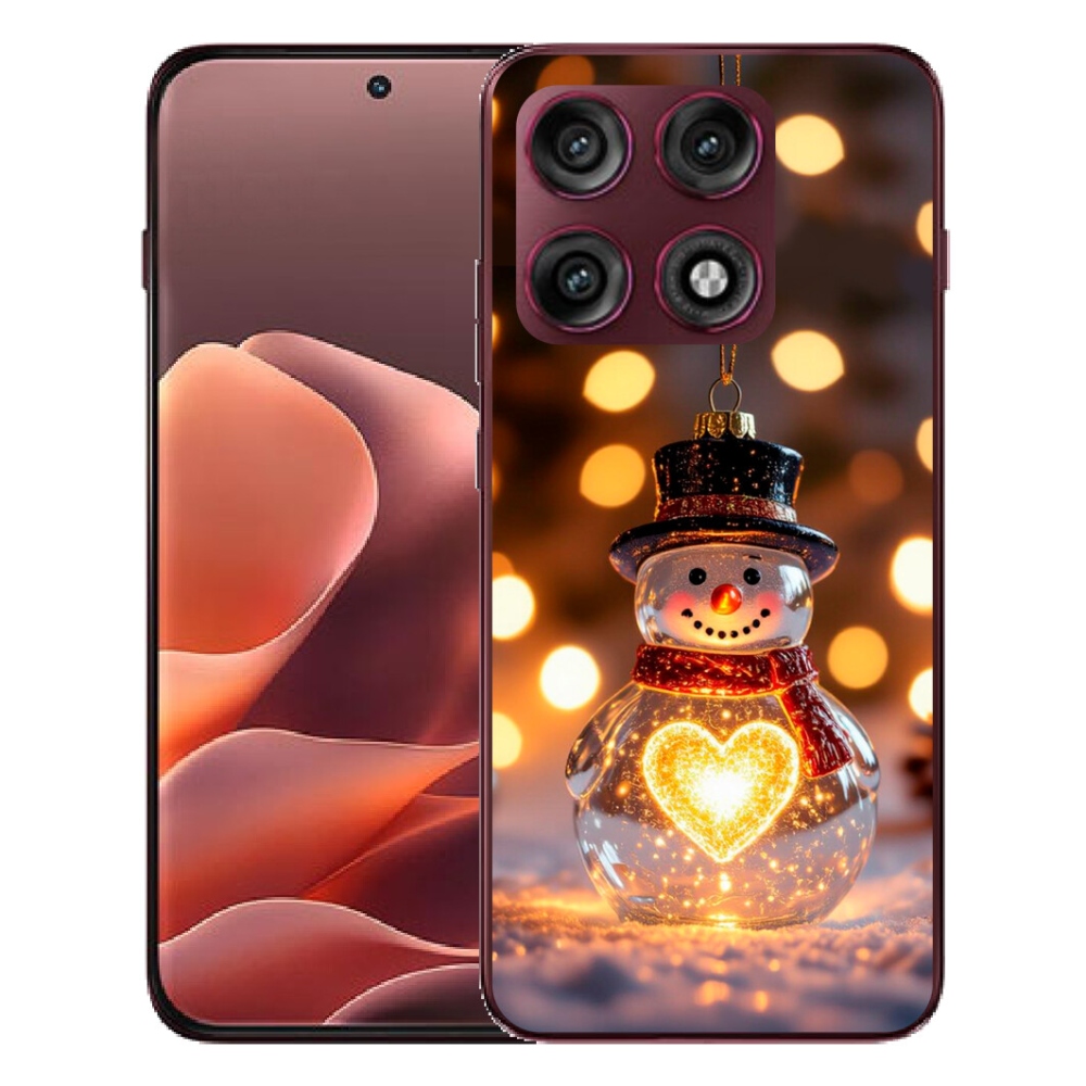 Gélový kryt mmCase na Motorola Edge 70 Pro - svietiaci vianočný snehuliak