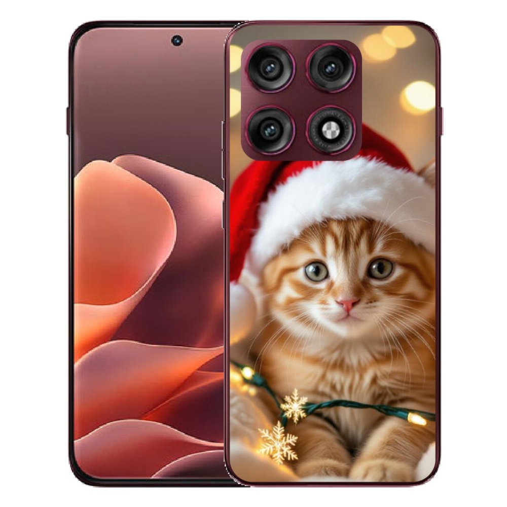 Gélový kryt mmCase na Motorola Edge 70 Pro - vianočné mačiatko