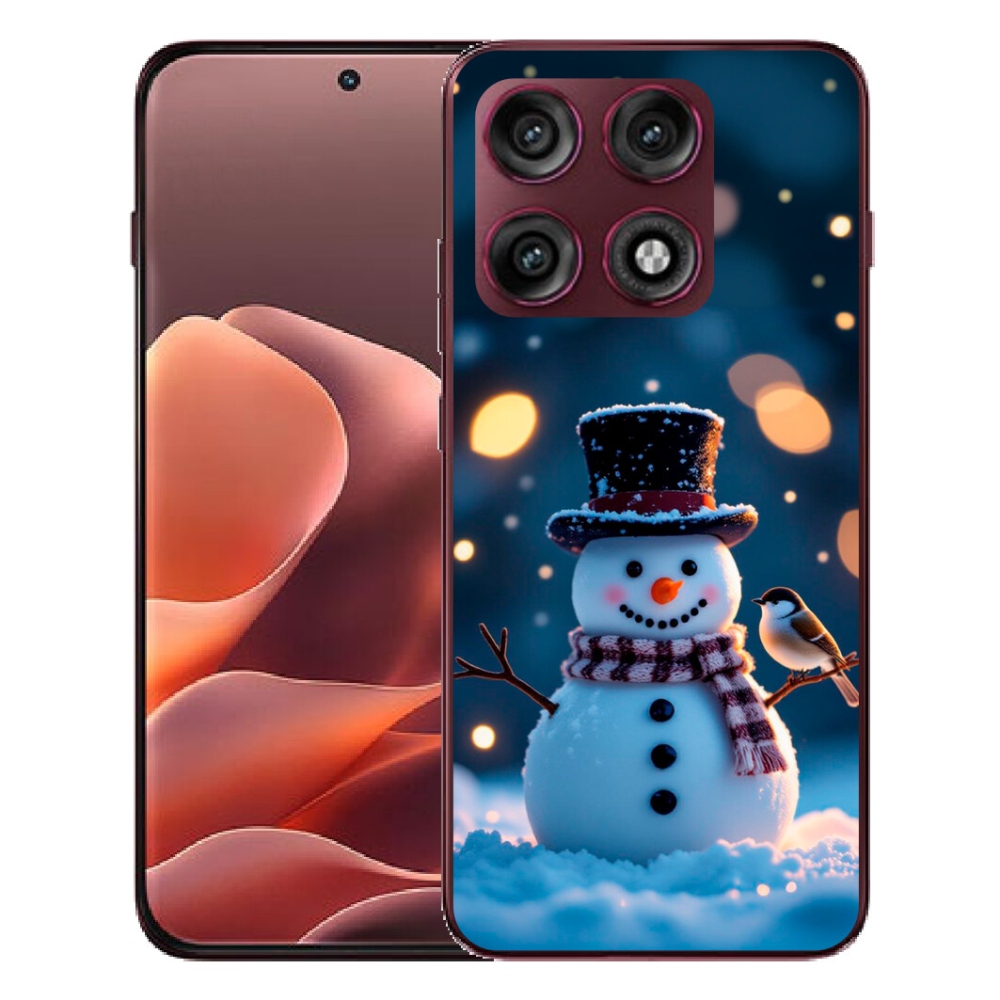 Gélový kryt mmCase na Motorola Edge 70 Pro - vianočný snehuliak