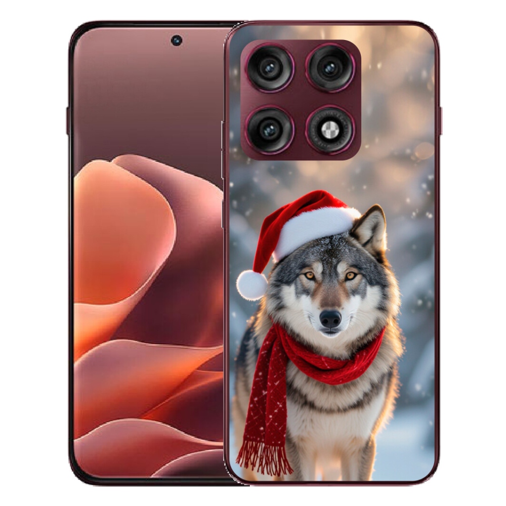 Gélový kryt mmCase na Motorola Edge 70 Pro - vianočný vlk