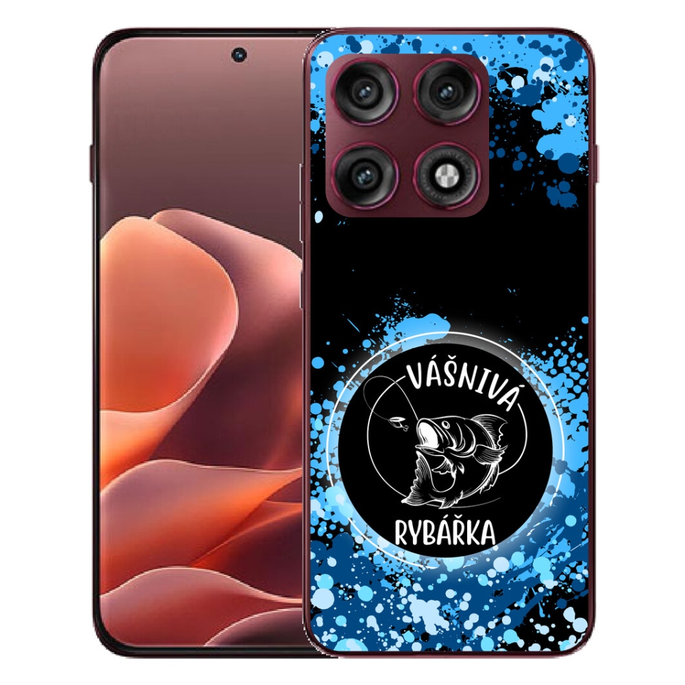 Gélový kryt mmCase na Motorola Edge 70 Pro - vášnivá rybárka čierne pozadie