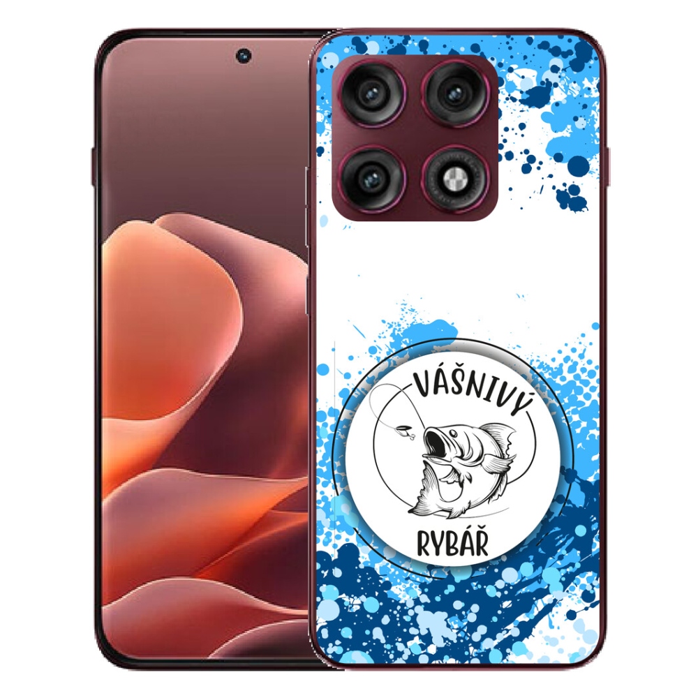 Gélový kryt mmCase na Motorola Edge 70 Pro - vášnivý rybár biele pozadie