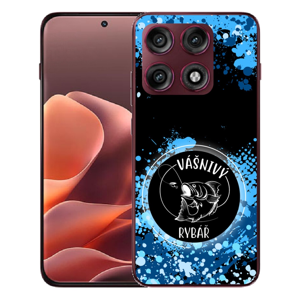 Gélový kryt mmCase na Motorola Edge 70 Pro - vášnivý rybár čierne pozadie
