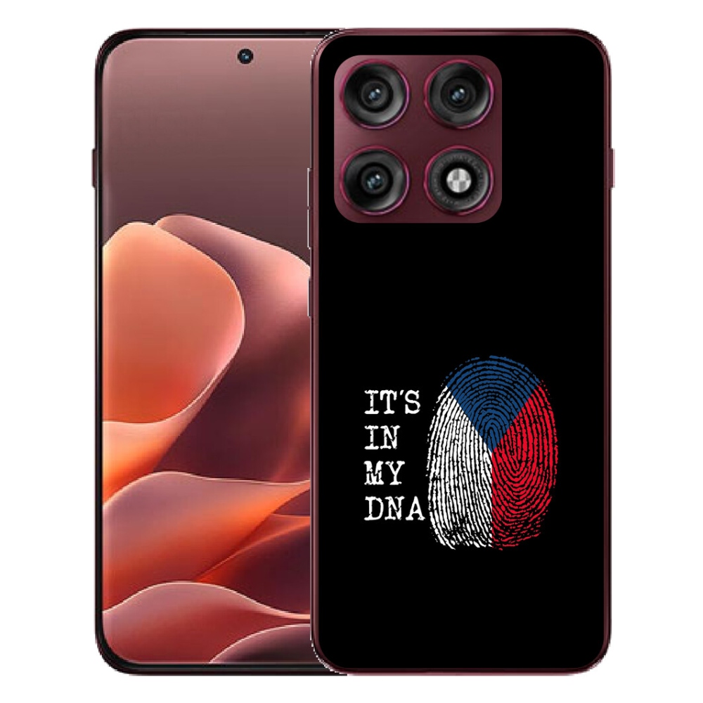 Gélový kryt mmCase na Motorola Edge 70 Pro - vlajka odtlačok prsta čierne pozadie