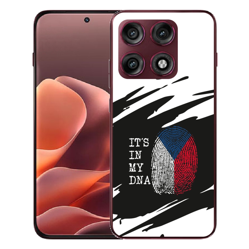 Gélový kryt mmCase na Motorola Edge 70 Pro - vlajka odtlačok prsta čiernobiele pozadie