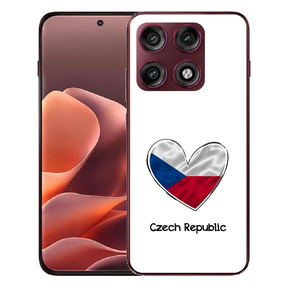 Gélový kryt mmCase na Motorola Edge 70 Pro - vlajka srdca biele pozadie