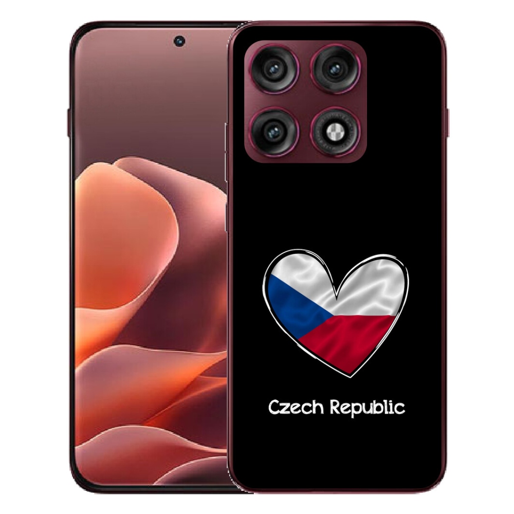 Gélový kryt mmCase na Motorola Edge 70 Pro - vlajka srdca čierne pozadie
