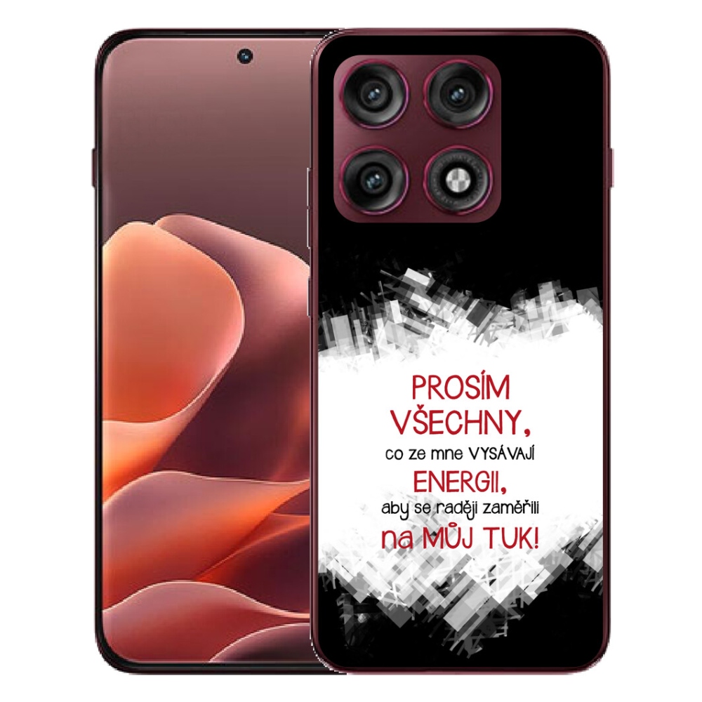 Gélový kryt mmCase na Motorola Edge 70 Pro - vtipný text 1 červený