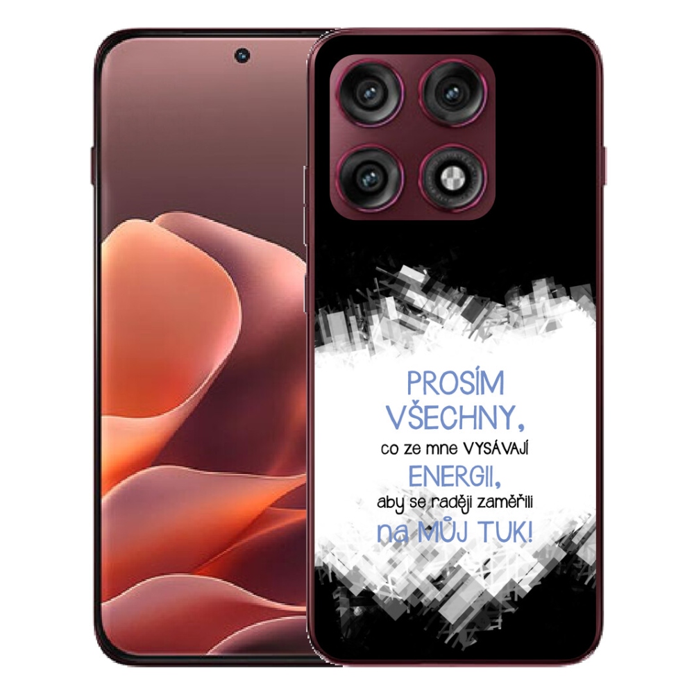 Gélový kryt mmCase na Motorola Edge 70 Pro - vtipný text 1 modrý