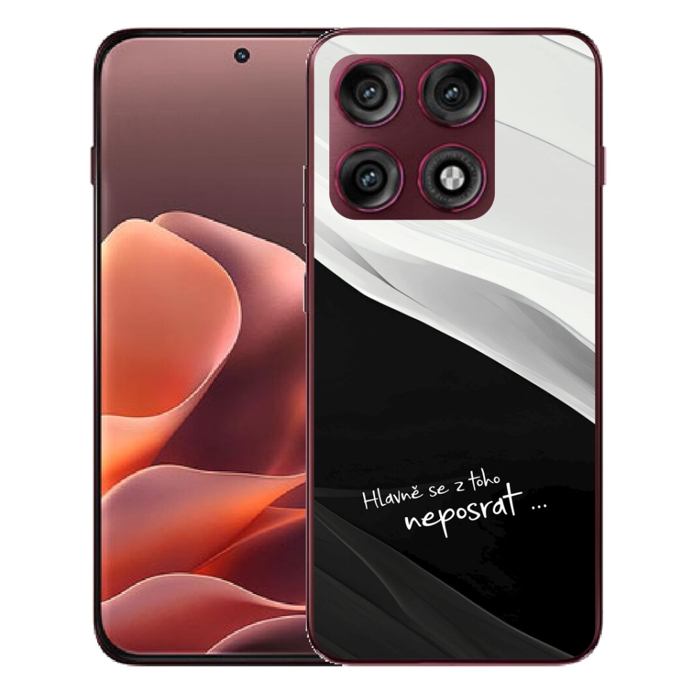 Gélový kryt mmCase na Motorola Edge 70 Pro - vtipný text 13 čiernobiele pozadie