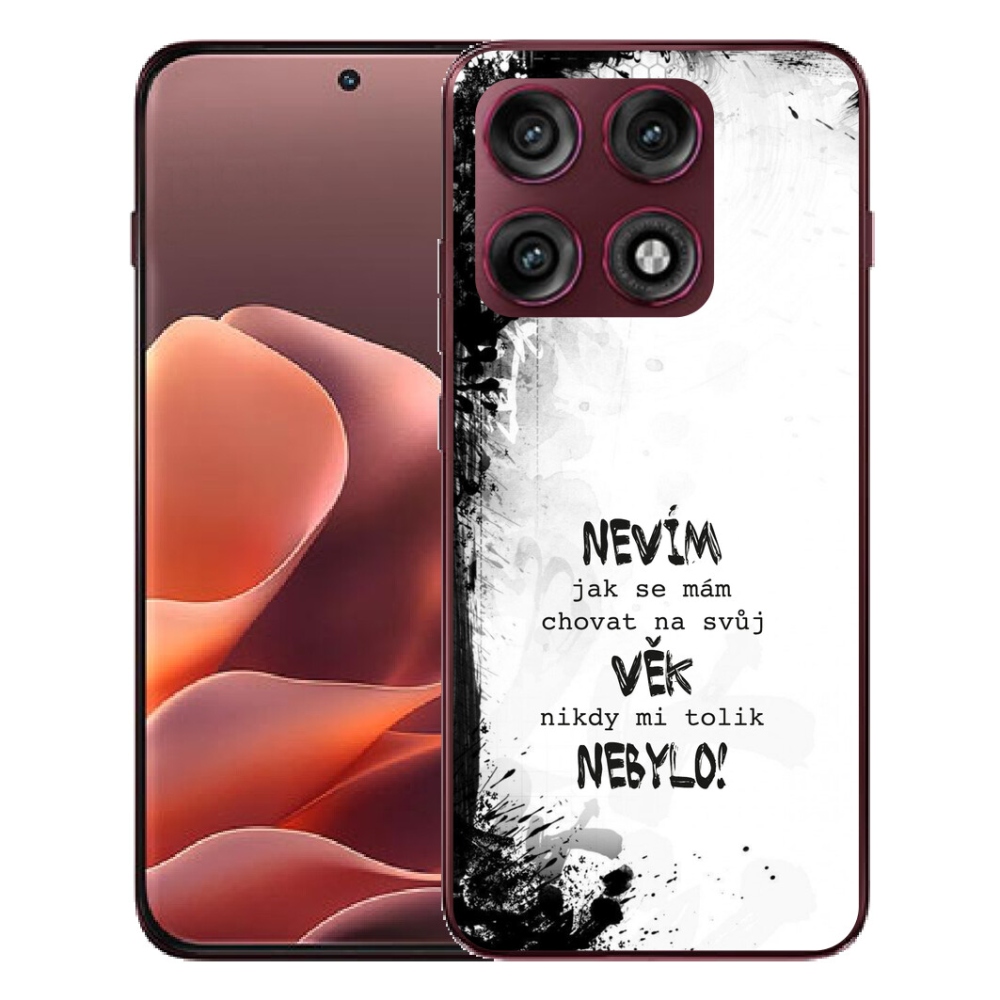 Gélový kryt mmCase na Motorola Edge 70 Pro - vtipný text 14 biele pozadie