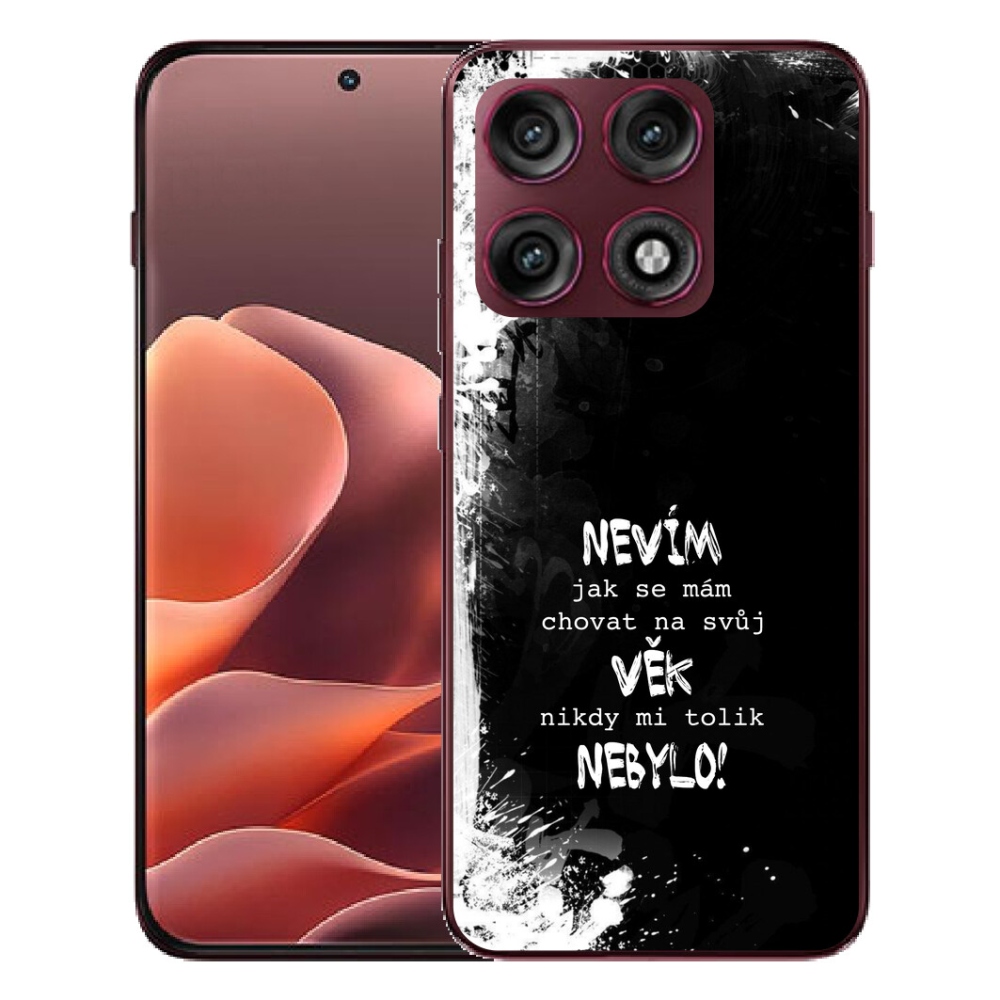 Gélový kryt mmCase na Motorola Edge 70 Pro - vtipný text 14 čierne pozadie