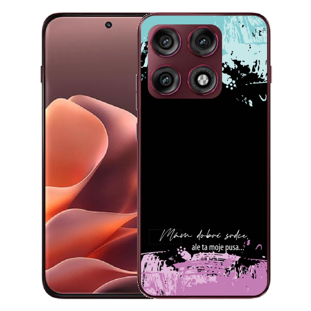 Gélový kryt mmCase na Motorola Edge 70 Pro - vtipný text 3 čierne pozadie