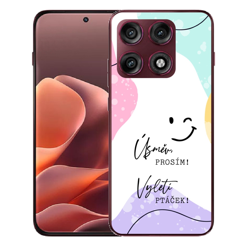 Gélový kryt mmCase na Motorola Edge 70 Pro - vtipný text 4 biele pozadie