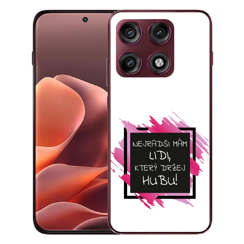 Gélový kryt mmCase na Motorola Edge 70 Pro - vtipný text 7 čiernobiele pozadie