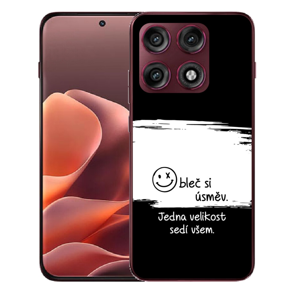 Gélový kryt mmCase na Motorola Edge 70 Pro - vtipný text 8 bieločierne pozadie
